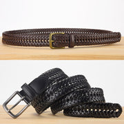 Vintage Knit Leather Belt-Stylish & Hole-Free