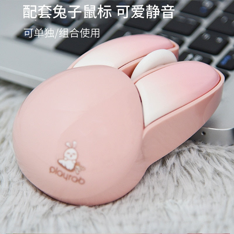 Pink Wireless Keyboard & Mouse Set