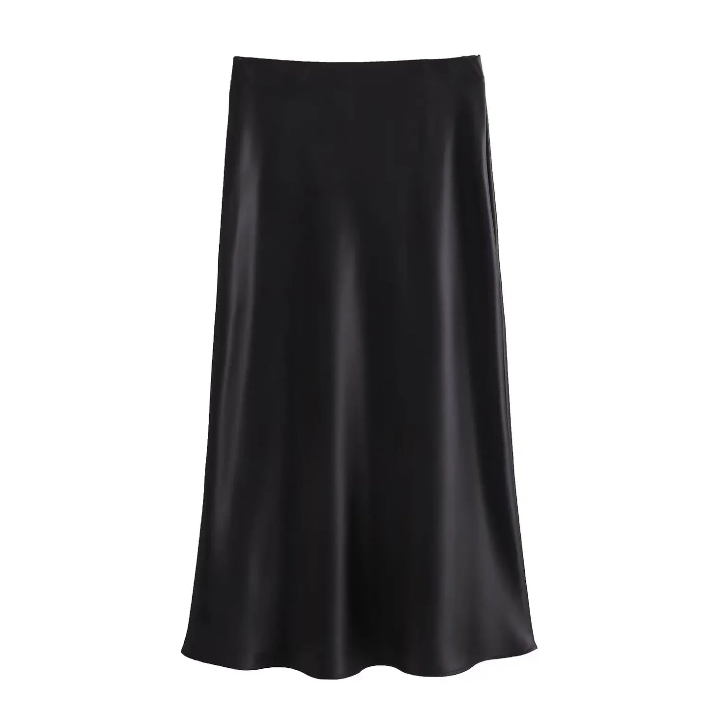 Damen Midi-Plissee-Rock aus Satin