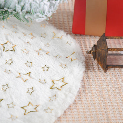 Jupe d'arbre en peluche avec flocons de neige à paillettes pour décoration festive