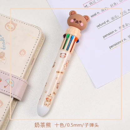 10-Color Cartoon Bear Gel Pen