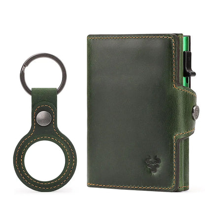 New Automatic Card Holder Genuine Leather Wallet