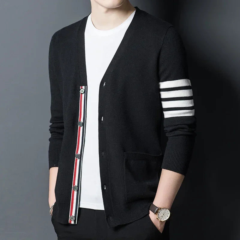 Stylish Black Knitted Cardigan Jacket