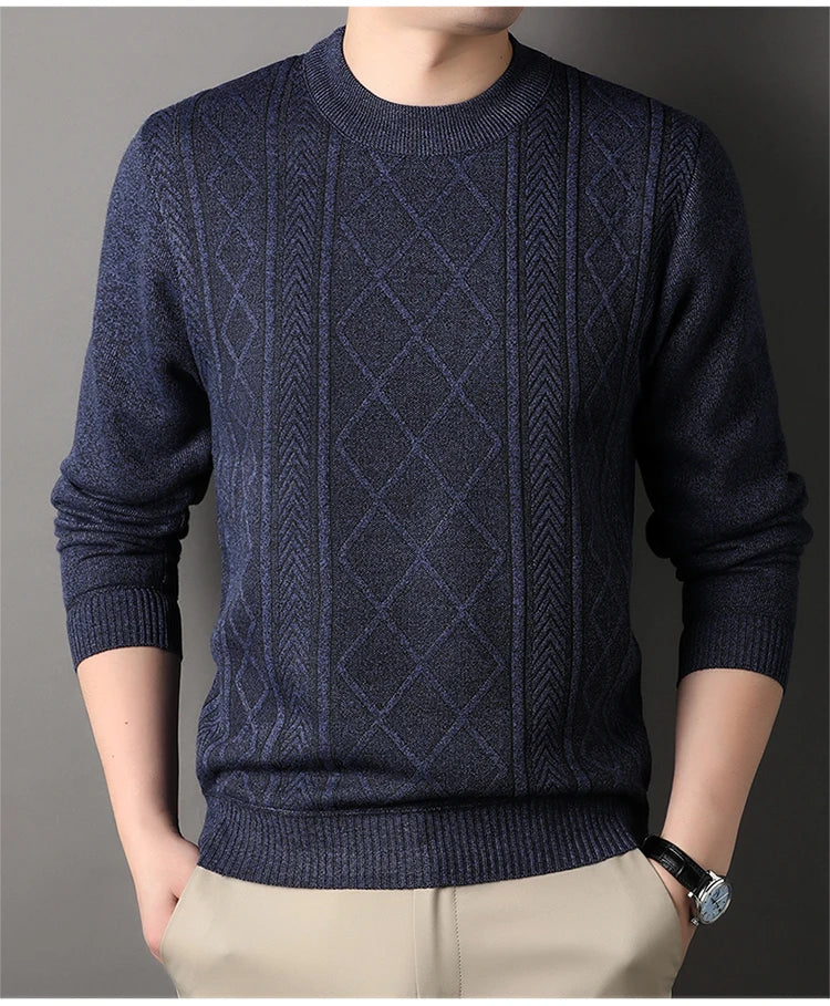 Versatile Men's Knit Pullover Sweater
