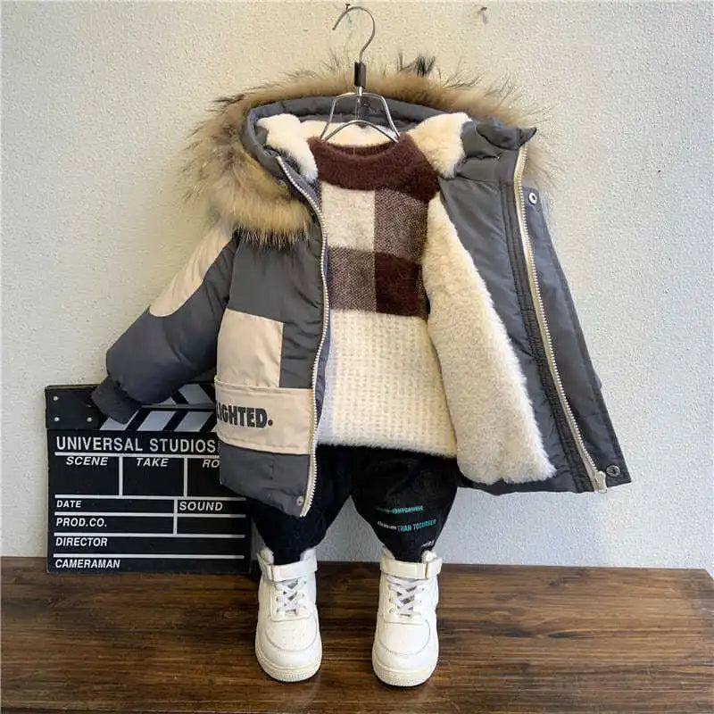 Manteau à capuche en fourrure pour bébé - Parka chaude et élégante pour enfants