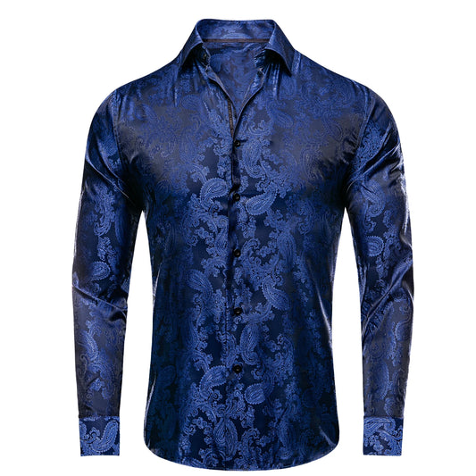 Men's Steampunk Style Long Sleeve Floral Dress Shirt