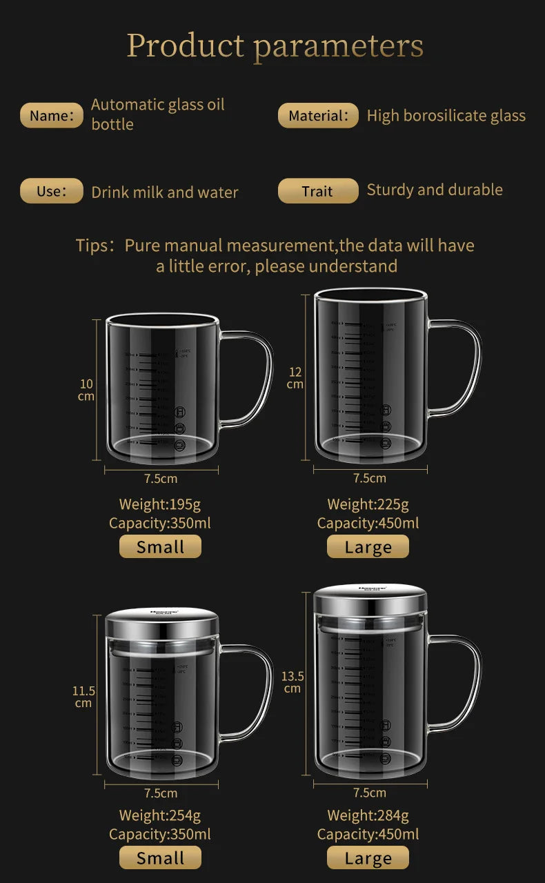 Gobelets doseurs borosilicatés multifonctions de qualité alimentaire
