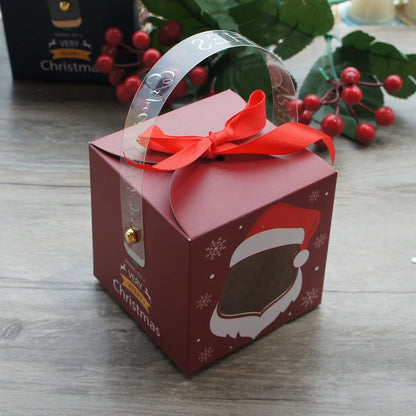 12pcs Christmas Paper Boxes with Window & Handle