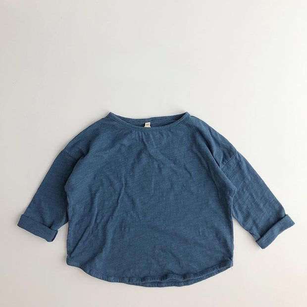 Spring Autumn Children Boys Girls T-shirt Bamboo Cotton Solid Casual Long Sleeve T-shirts for Kids Soft Kids Tops Unisex Clothes