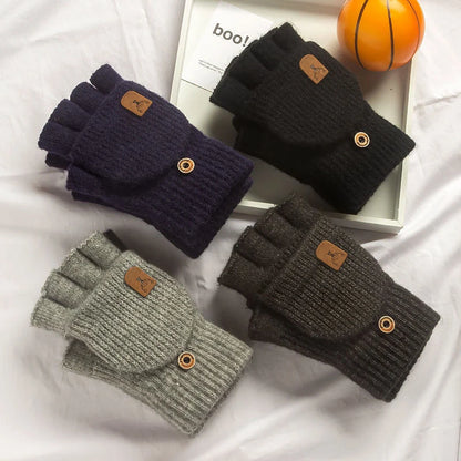 Knitted Fingerless Gloves - Winter Touchscreen Warm Half-Finger