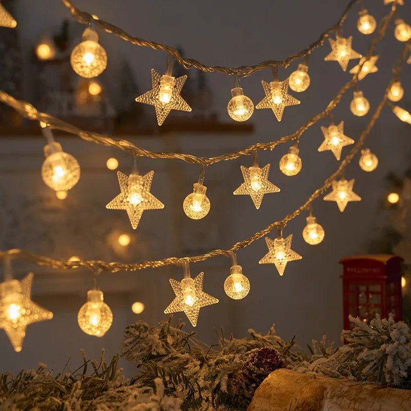 1.5/3M Snowflake String Lights for Festive Home Decor