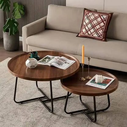 Round Coffee Table with Open Storage