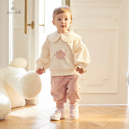 Haut fleuri en coton pour filles d'automne