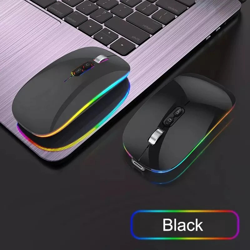 Souris rechargeable sans fil Bluetooth double mode et 2,4 G