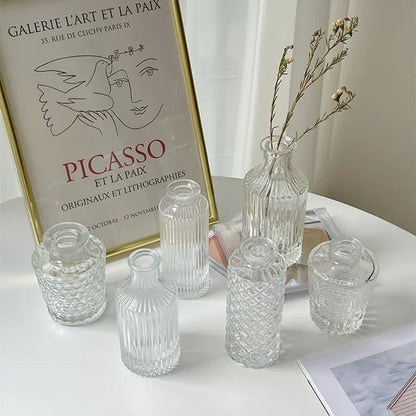 Modern Mini Glass Vase for Living Room Decor