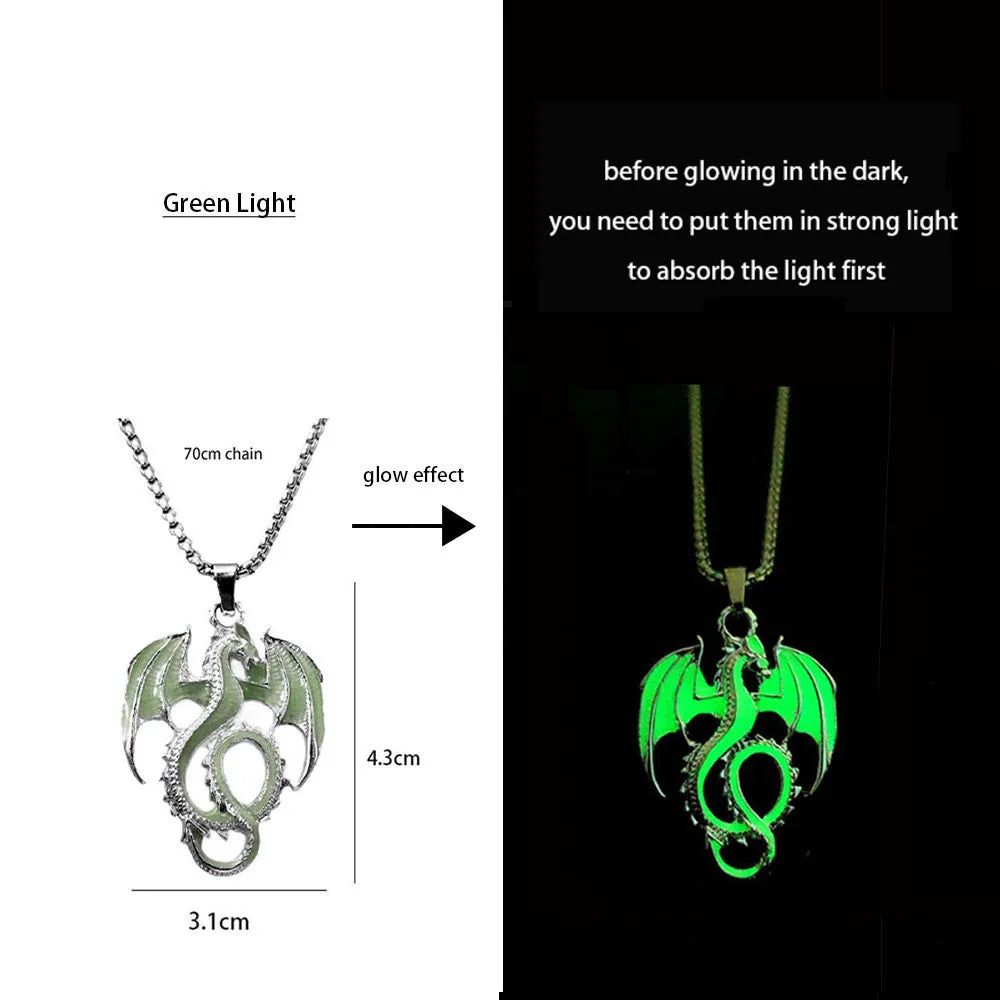 Collier Dragon Lumineux Lumineux - Fluorescence Nocturne 