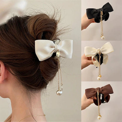 Butterfly Pearl Fringe Hair Clip