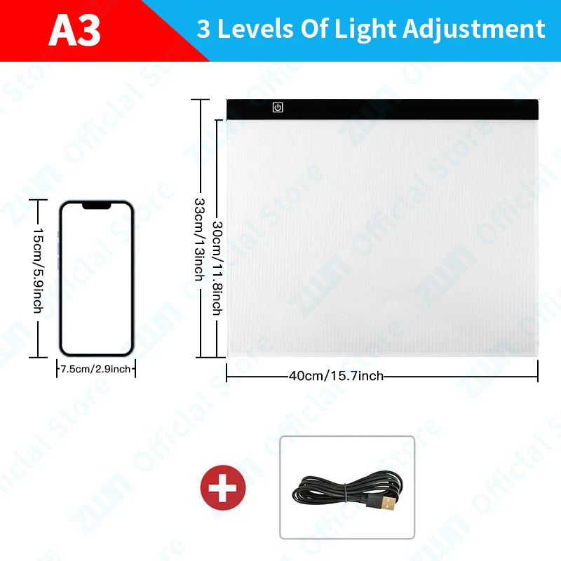 3-Level Dimming LED Drawing Pad - Kids Educational Toy