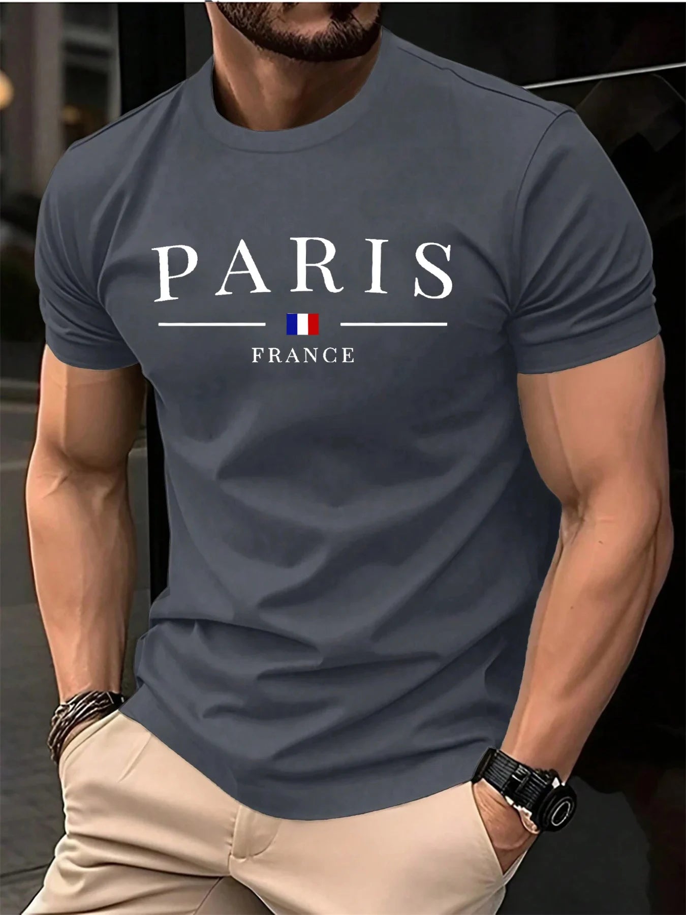 Men's Summer Short Sleeve Letter Print Pure Cotton T Shirt