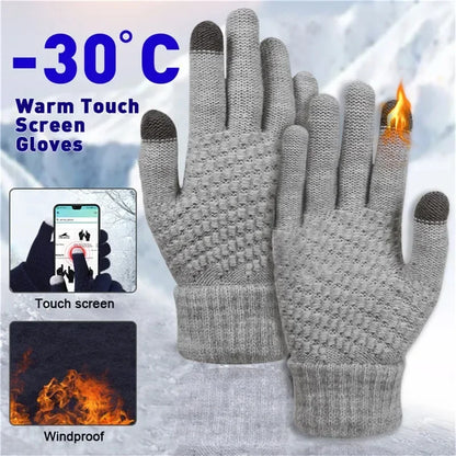 Winter Warm Knit Gloves – Touchscreen Compatible