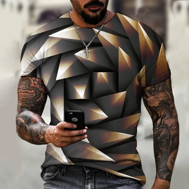 Men's 3D Hip Hop O-neck Oversized Tee