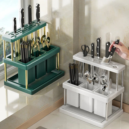 Multifunctional Kitchen Storage Rack with Integrated Box