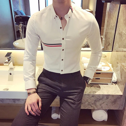 Men's Plus Size Long Sleeve Slim Fit Shirts
