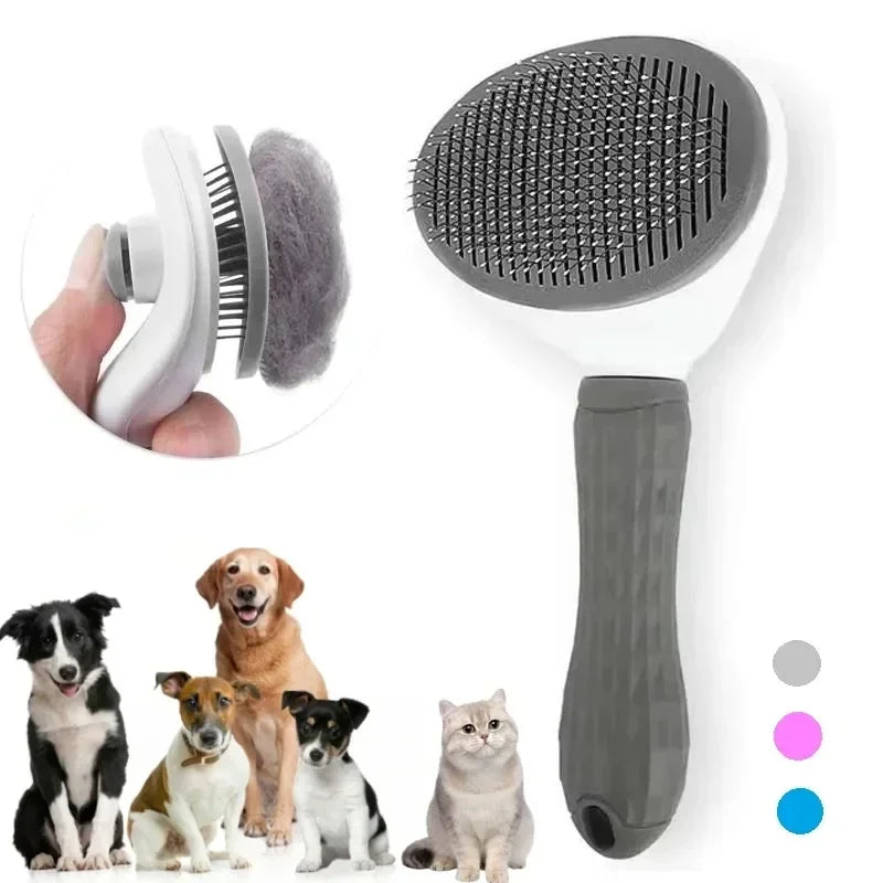 Peigne de brosse à cheveux en acier inoxydable pour toilettage pour animaux de compagnie