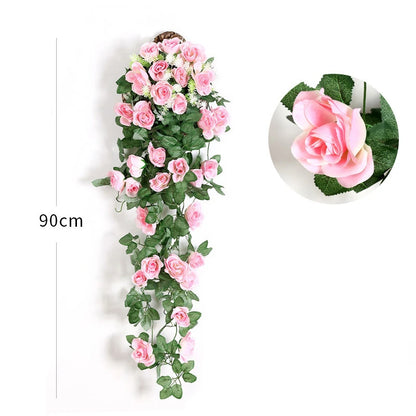 Vigne de roses artificielles suspendues - Fausses fleurs pour mur