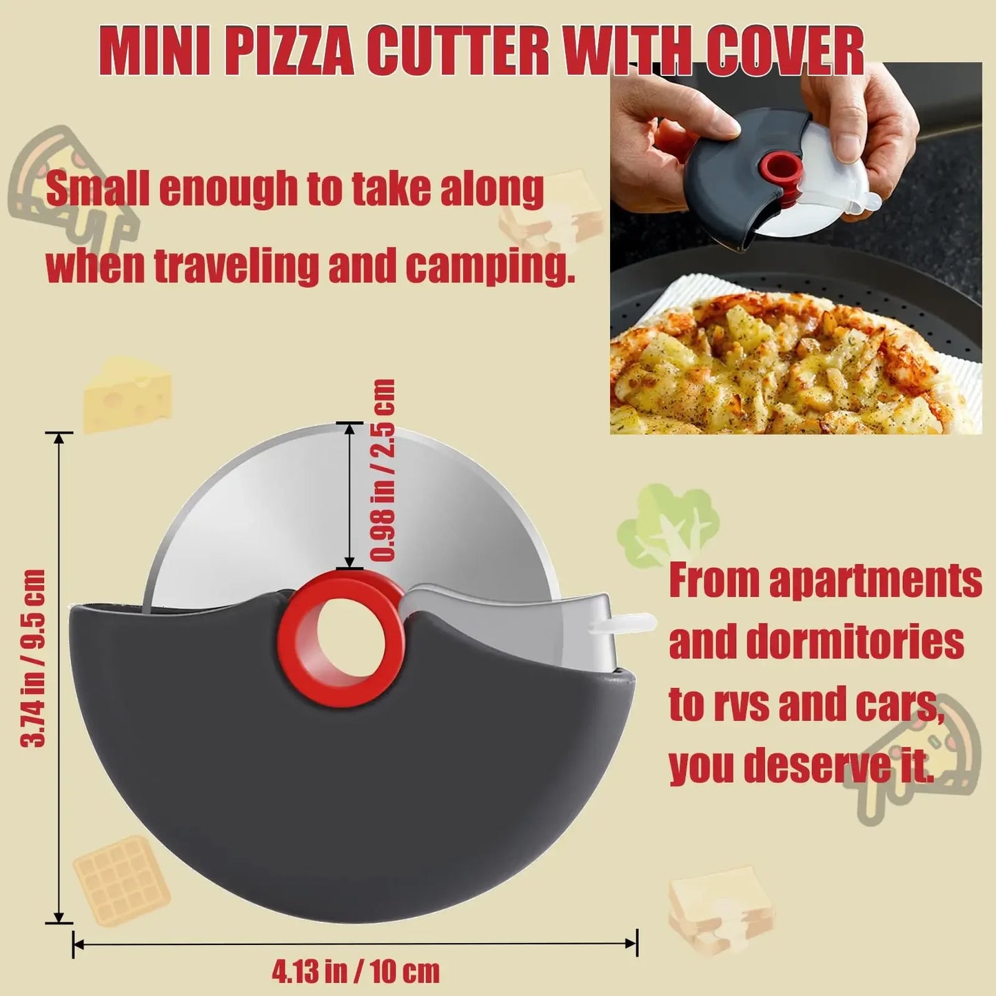 Stainless Steel Roller Cutter Multi-purpose Pizza Cake Dough Slicing Tool - Sharp Blade Wheel