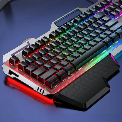 RGB Backlit Mechanical Gaming Keyboard 104 Keys Wired Waterproof