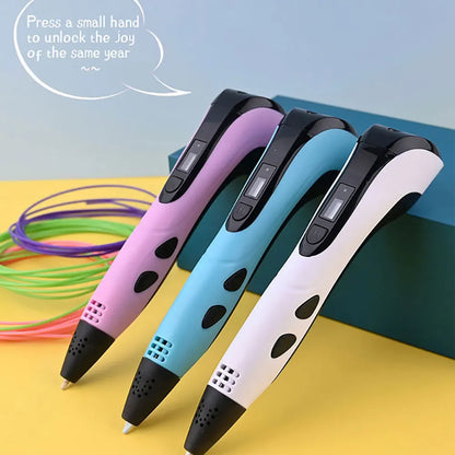 Ensemble de stylos d'impression 3D pour enfants – Comprend un adaptateur secteur, un filament PLA et un étui de voyage