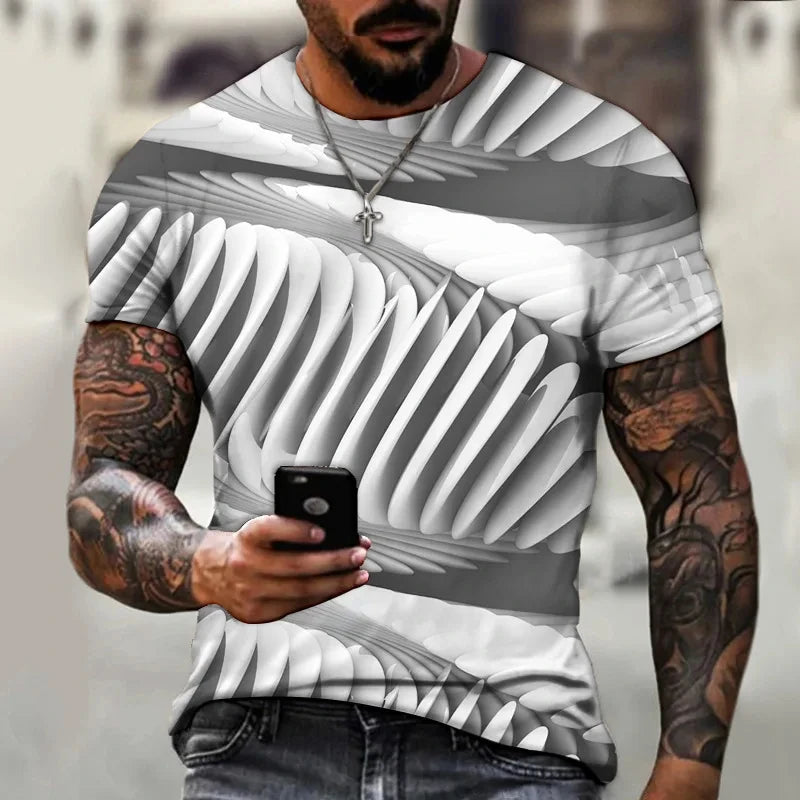 Men's 3D Hip Hop O-neck Oversized Tee