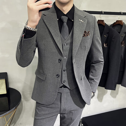 Luxury 3-Piece Men's Suit Set - Wedding & Business