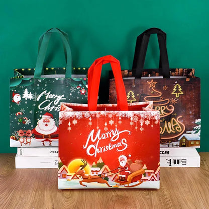 Sacs cadeaux de Noël Kraft 3 pièces pour emballage festif