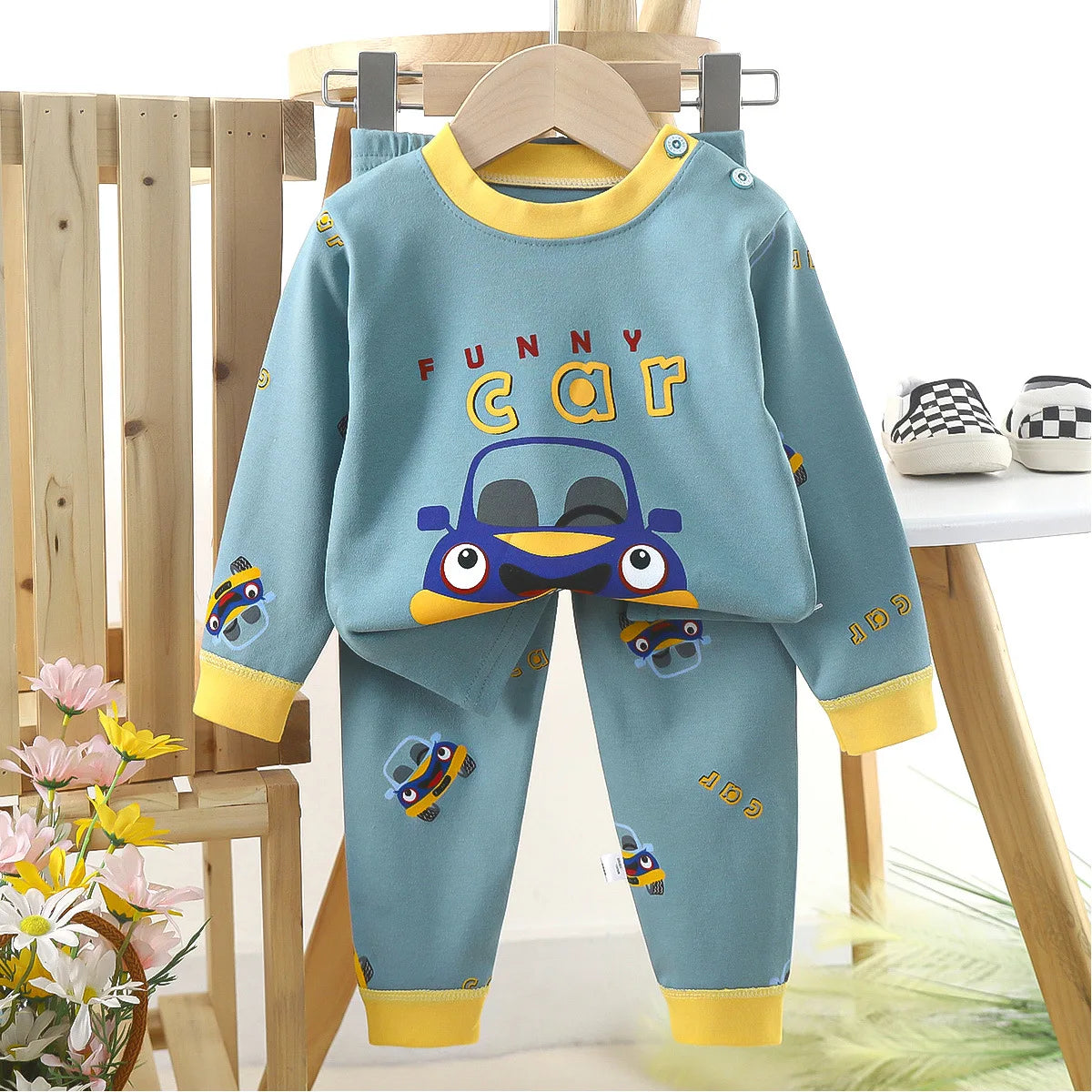 Ensemble de vêtements pour bébé imprimé dessin animé pour bébé de 3 à 24 mois