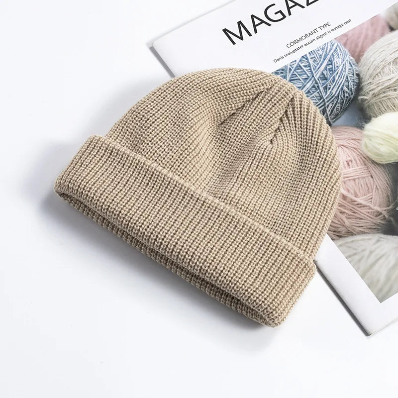 Knitted Wool Beanie - Simple & Trendy Warm Hat