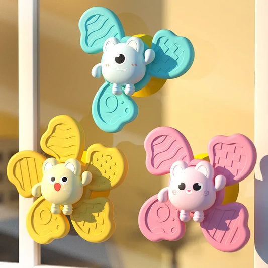 Hochets à ventouse de dessin animé, jouets de bain pour bébé