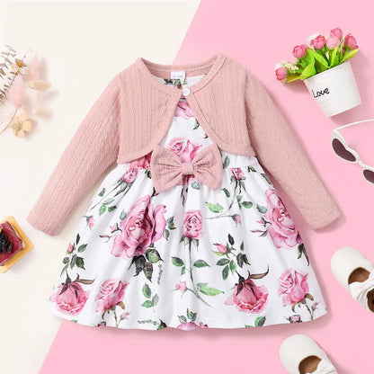 2-Piece Toddler Girl Floral Dress Set