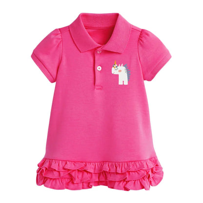 Strawberry Pink Polo Dress for Girls