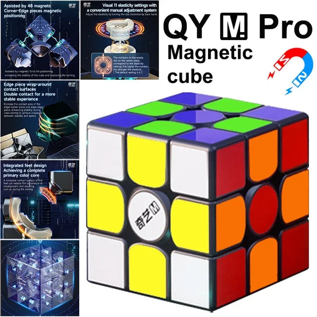 QiYi Dino Cube 3X3 Magic Speed ​​Cube - Jouet de puzzle professionnel sans autocollant pour enfants