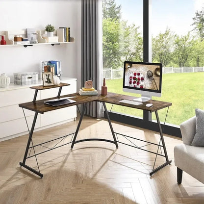 L-Shape Home Office Desk with Storage