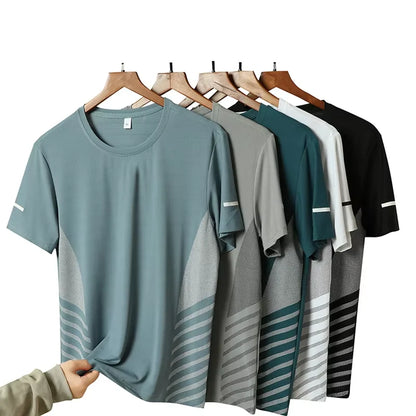 Men's Short Seleve Quick Dry Ice Silk Sport Running T-Shirts