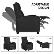 Gray Theater Recliner Chair & Footrest Set