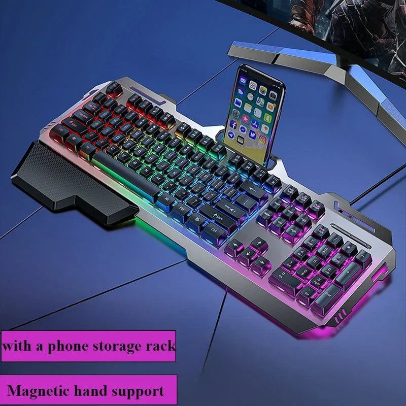 RGB Backlit Mechanical Gaming Keyboard 104 Keys Wired Waterproof