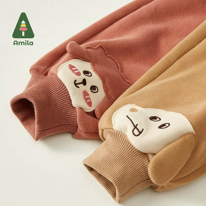 New Animal Embroidery Cotton Kids Pants