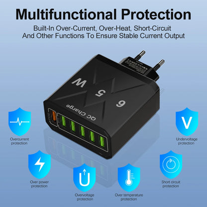 6-Port USB  Fast Charge for All Your Devices