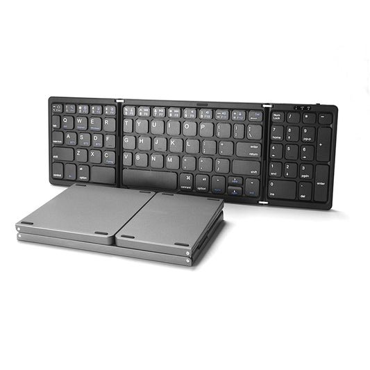 Mini clavier pliable sans fil portatif de clavier de Bluetooth de trois pliants pour la tablette d'ipad de Windows d'ios Android avec le clavier numérique