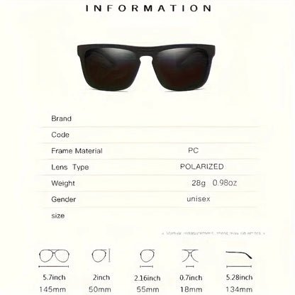 Square Polarized Sunglasses Anti-Glare Sun Shades