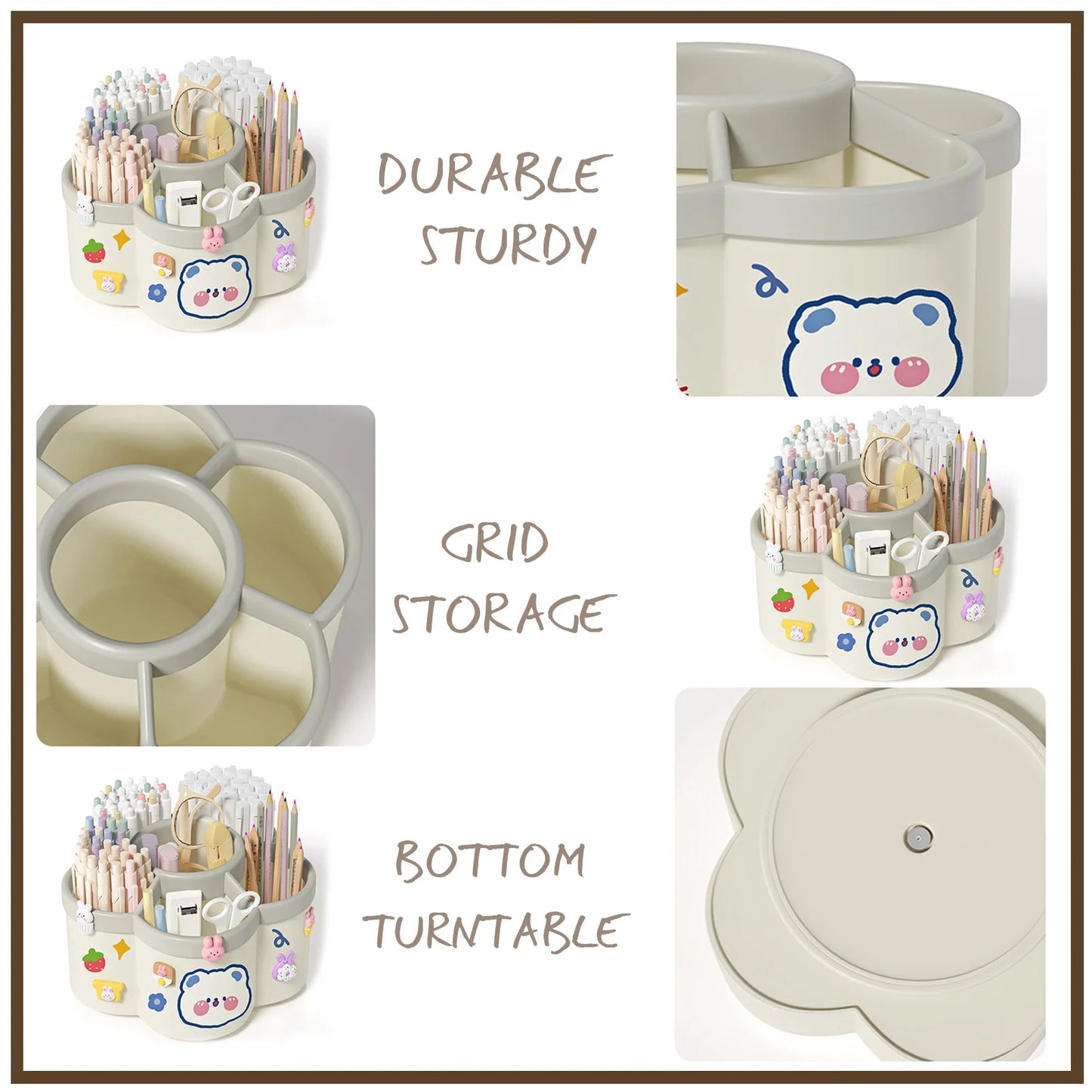 Rotating Cosmetic Brush Storage Box